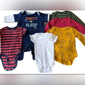 Lot of 06 Piece Carter’s Baby Boy 0-3 Month Bodysuit Bundle